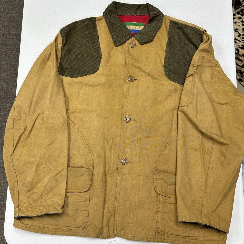 Winchester Field Jacket Mens Tan Fair Canvas Corduroy Shooting Hunting Coat